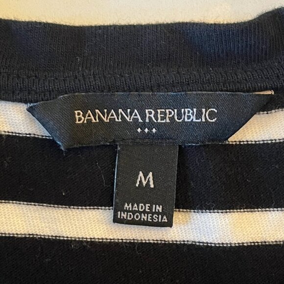 Banana Republic Black & White Striped Back Knot Tank Top Size Medium - Picture 2 of 9